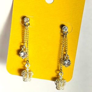 Cute rhinestone and crown earrings